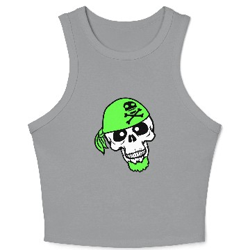 Discover Pirate Hat Skull Skeleton Halloween Head Scarf Fun Crop Tank Top