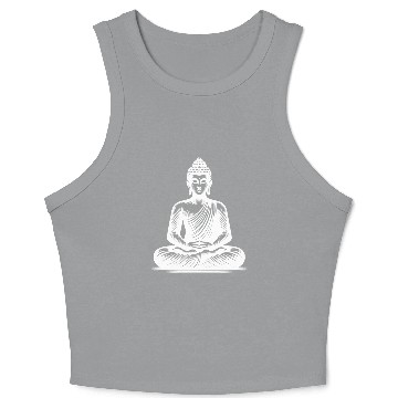 Discover Yoga Buddha Enlightenment Meditation Tattoo Style Crop Tank Top