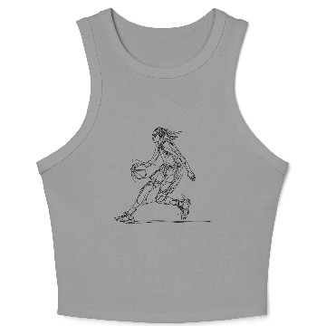 Discover Female Basketball Player Drawing Crop Tank Top