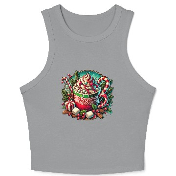 Discover Festive Hot Cocoa Christmas Delight Crop Tank Top