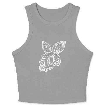 Discover Minimalistic Vector Rabbit Skull Kids Drawing Crop Tank Top