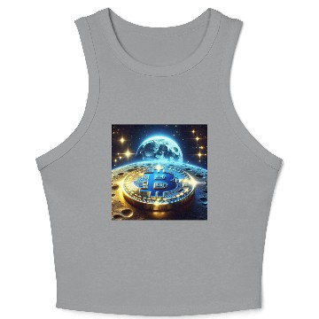 Discover Blue Gold Crypto Coin Crop Tank Top