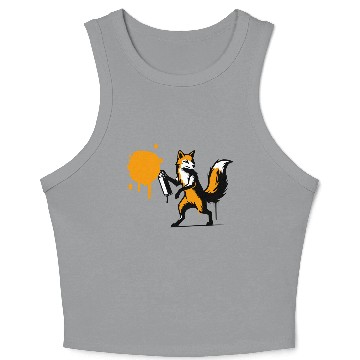 Discover Graffiti Fox in Creative Stencil Style Crop Tank Top