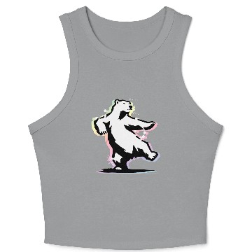 Discover Dancing polar bear in stencil style Crop Tank Top