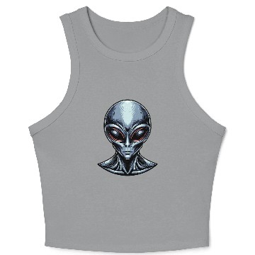 Discover Grey Alien Crop Tank Top