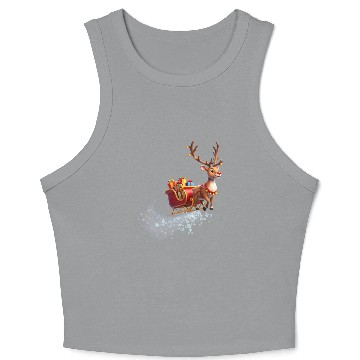 Discover Flying Reindeer Crop Tank Top