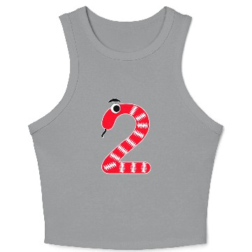 Discover Whimsical Red Snake Number 2 Design Crop Tank Top