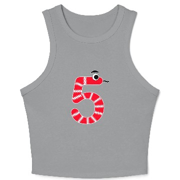 Discover Colorful Knit Snake Number 5 Crop Tank Top
