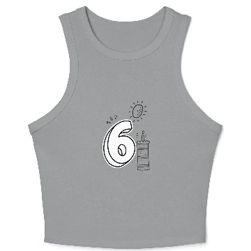 Discover Coloring Crop Tank Top: Number 6 – Fun Birthday Keepsake