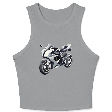 Discover Futuristic motorcycle in geometric design Crop Tank Top