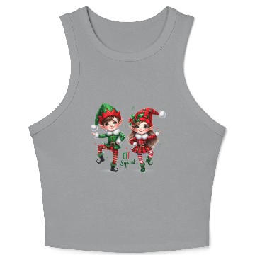 Discover Christmas Plaid ELF Squad Crop Tank Top