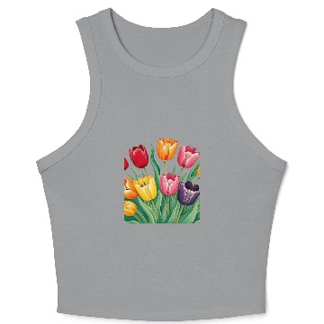 Discover Flowerful Tulips T shirrt Crop Tank Top