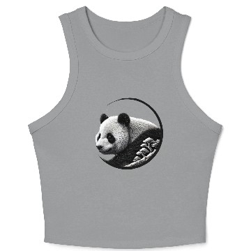 Discover Panda with forest - Elegance in touch with nature Crop Tank Top