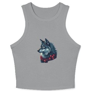 Discover Winter Wolf Holiday Crop Tank Top