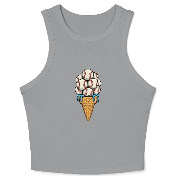 Discover Baseball Ice Cream Cone Crop Tank Top
