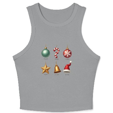 Discover Christmas Ornaments Collection Art Crop Tank Top