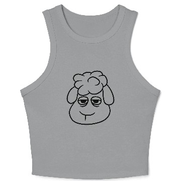 Discover Sheep Tired Bored Empty Look Head Face Unhappy Sad Crop Tank Top