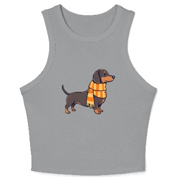 Discover Dachshund in Winter Crop Tank Top