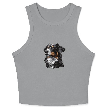 Discover Drawing Realistic Australian Shepherd Crop Tank Top
