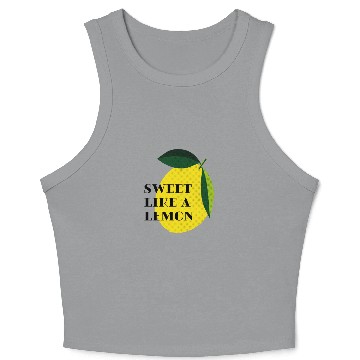 Discover Sweet like a lemon Fruit Citrus Yellow Summer Crop Tank Top