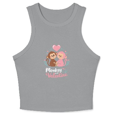 Discover Monkey is my valentine Crop Tank Top