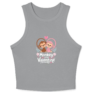 Discover Monkey is my valentine Crop Tank Top