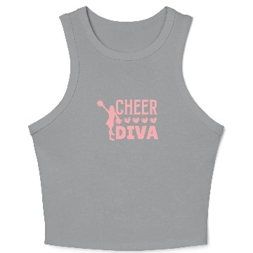 Discover Cheer Diva Heart Cheerleader Crop Tank Top