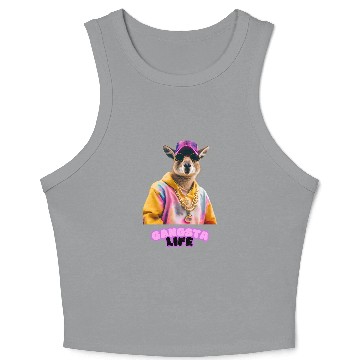 Discover Gangsta life kangaroo Crop Tank Top