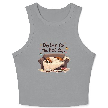 Discover Cozy Basset Hound Days Crop Tank Top