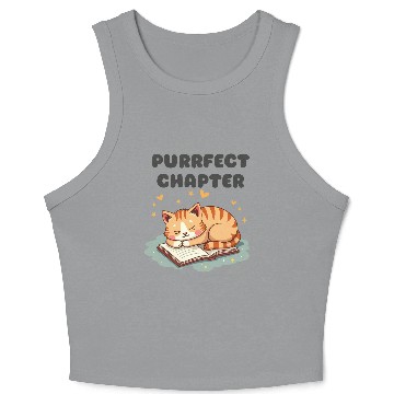Discover Purrfect Chapter - Cat and Book Lover Design Crop Tank Top