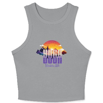 Discover Yoga Centers Me Mountain Sunset Crop Tank Top