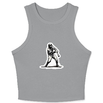 Discover Baseball Player Black And White Crop Tank Top