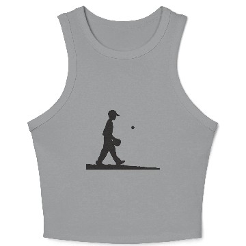 Discover Baseball Player Black And White Crop Tank Top