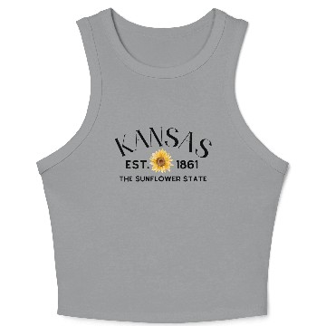 Discover Sunflower Burst Botanical Design Crop Tank Top