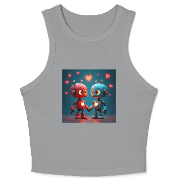 Discover Cute Robot Hearts Crop Tank Top