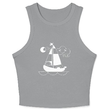 Discover Cartoon Sailing Crop Tank Top