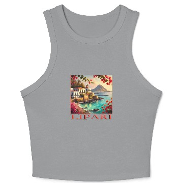 Discover Lipari Volcano Mediterranean Terracotta Vacation Crop Tank Top