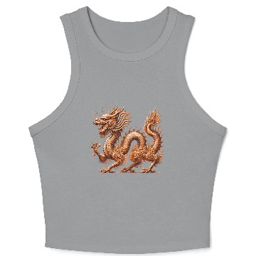 Discover gold dragon Crop Tank Top