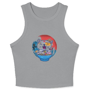 Discover Japanese cat ramen Crop Tank Top