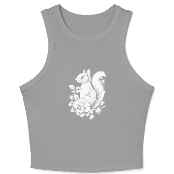 Discover Squirrel Flowers Rose Aesthetics Chipmunk Crop Tank Top
