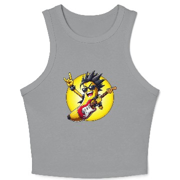 Discover Cool Banana Playing Guitar Crop Tank Top