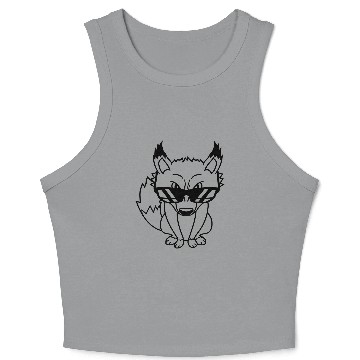 Discover Fox Sunglasses Cool Looks Up Evil Eyes Bad Fun Boy Crop Tank Top
