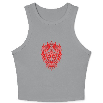 Discover Tribal Red Wolf Spirit Crop Tank Top