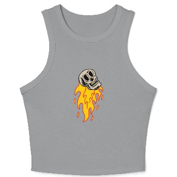 Discover skull power retro Crop Tank Top design