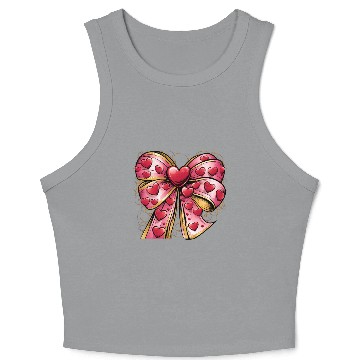 Discover Valentine day Heart Coquette bow Bowtiful Arrangem Crop Tank Top