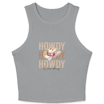 Discover Howdy Cowboy hat Crop Tank Top
