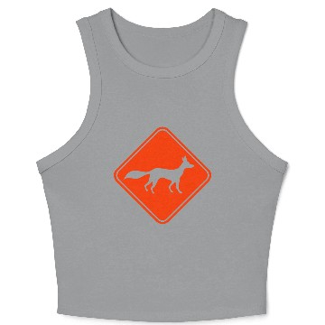 Discover Red Fox Info Sign Caution Danger Warning Zone Cool Crop Tank Top
