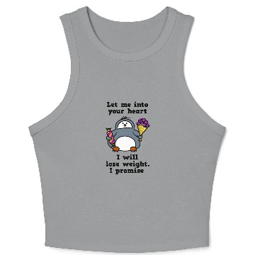 Discover let me into your heart penguin Crop Tank Top