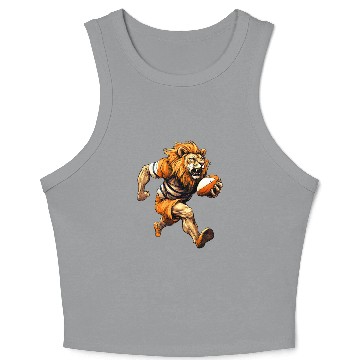 Discover Lion rugby player Crop Tank Top