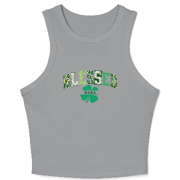 Discover Blessed Mama St Patricks Day Spring and Summer Crop Tank Top